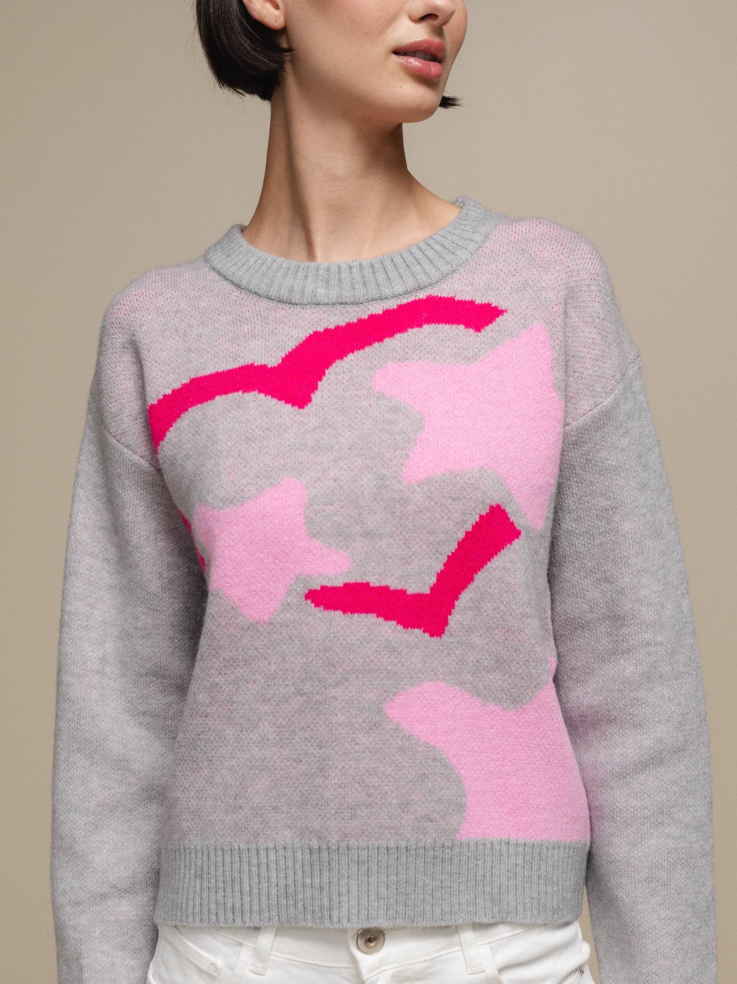 Maglione in maglia con fantasia camouflage