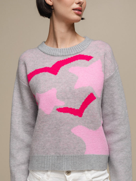 Maglione in maglia con fantasia camouflage