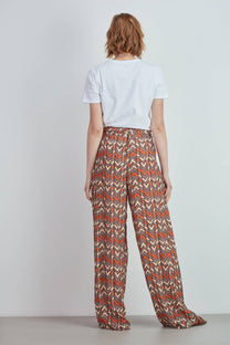 Pantaloni palazzo stampati a zig-zag