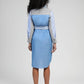 Abito camicia a righe blu Sissinou