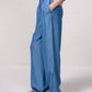Pantaloni palazzo in tencel effetto denim