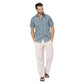 Camicia estiva boho in voile di cotone a maniche corte