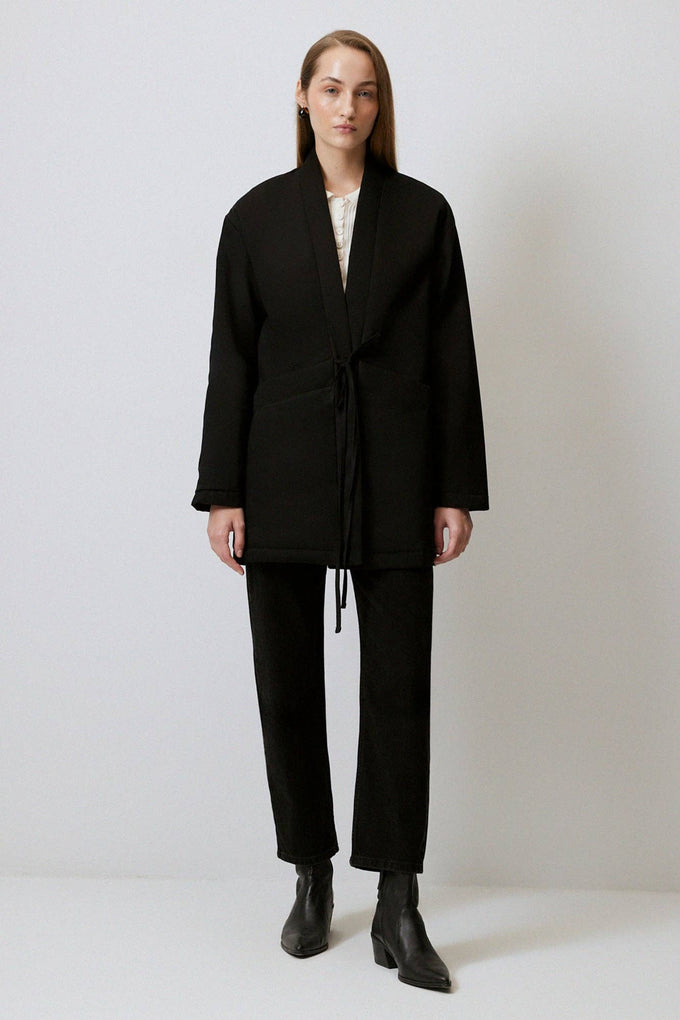 Cappotto in gabardine di cotone con tasche ampie