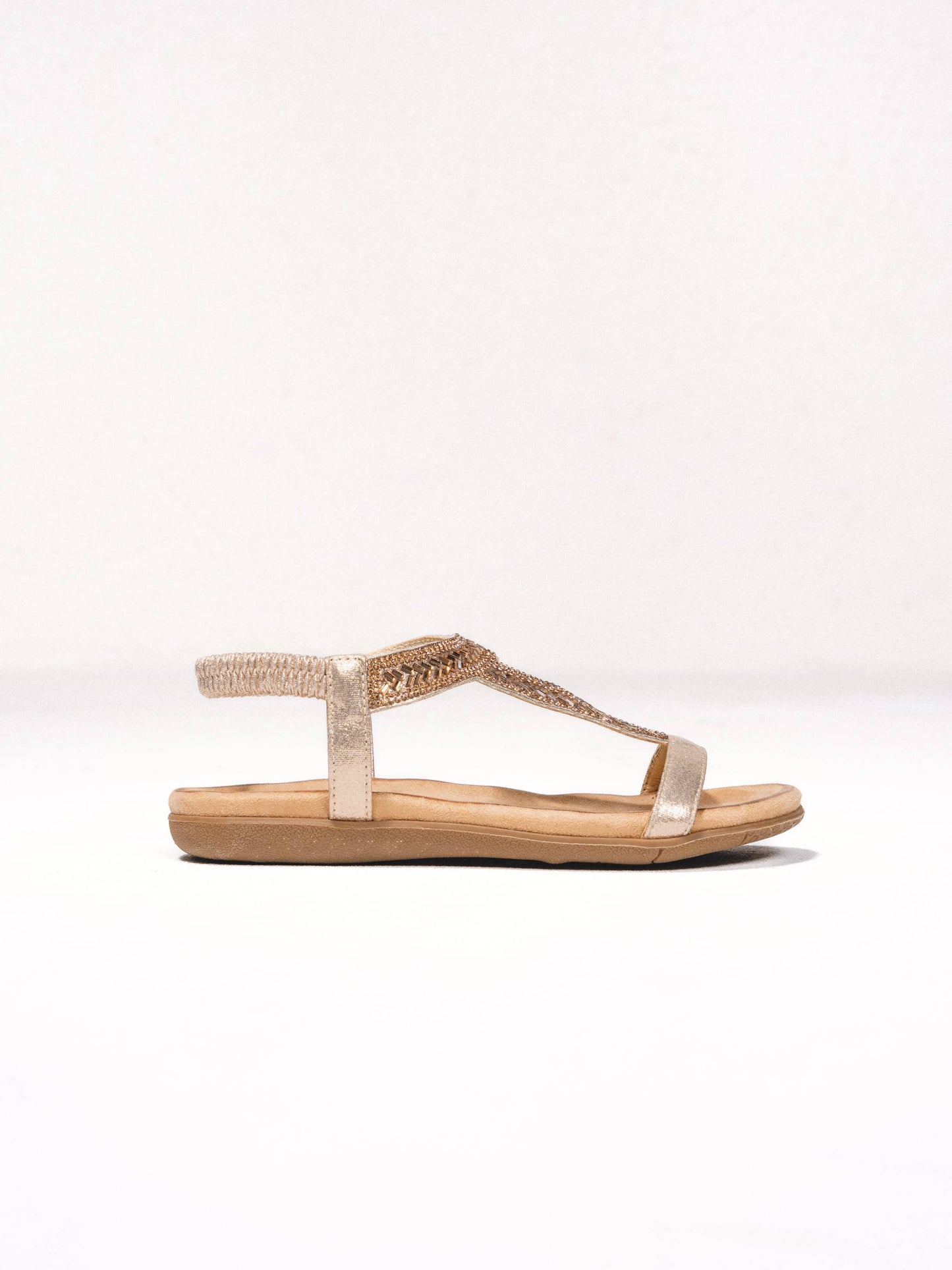 Sandali flat scintillanti con cinturini