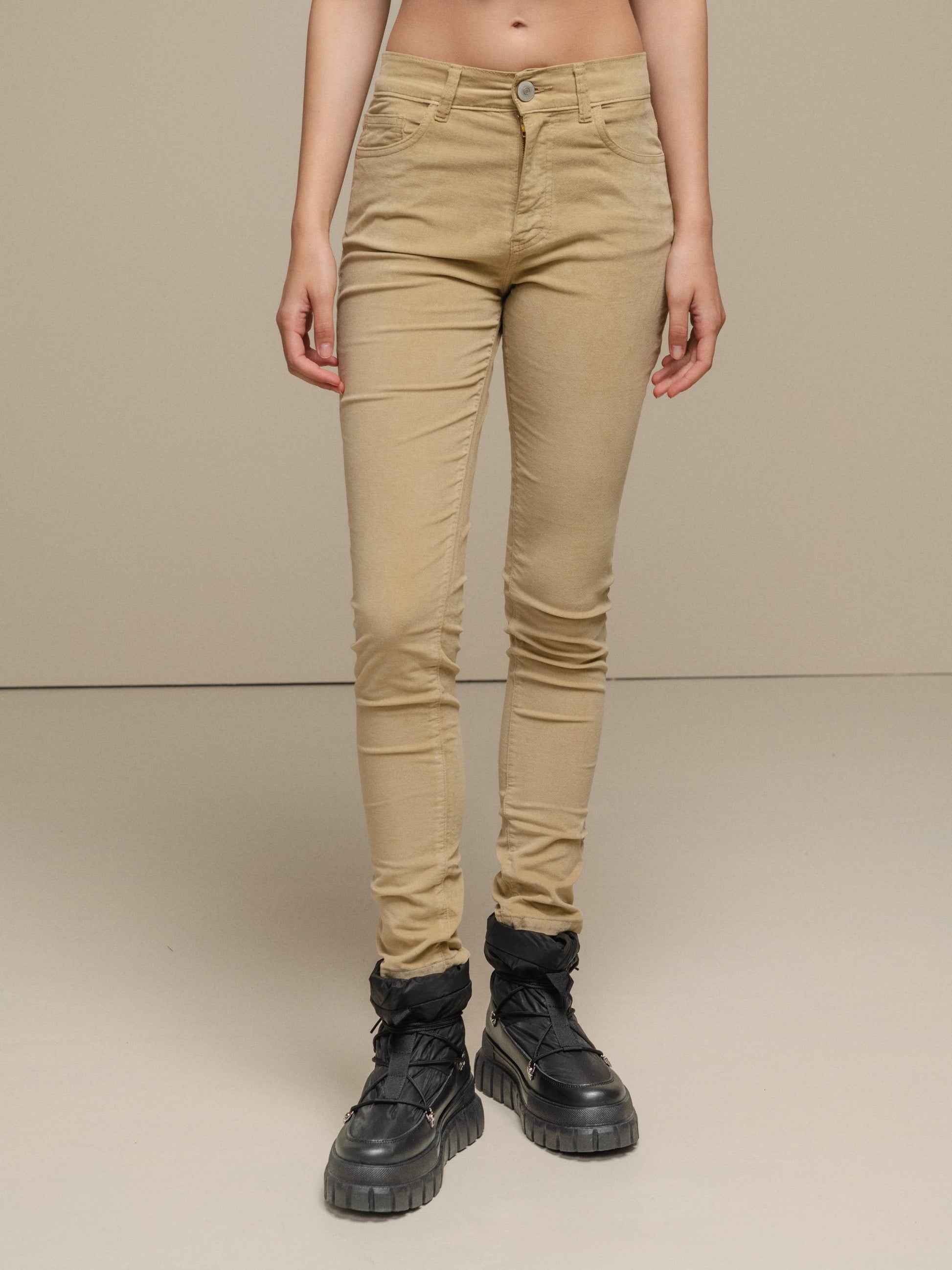 Pantaloni skinny in velluto a coste in cotone stretch