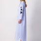 Abito camicia maxi a righe con ricamo floreale