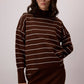 Set in maglia: maglione a righe e abito midi a coste