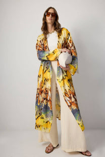 Kimono lungo in viscosa tie-dye boho