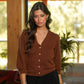 Cardigan in cotone con maniche a 3/4