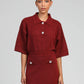 Maglione Norea color lampone con collo polo