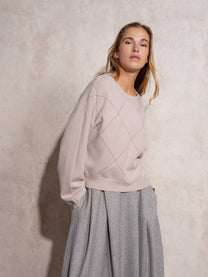 Maglione in maglia con motivo a rombi