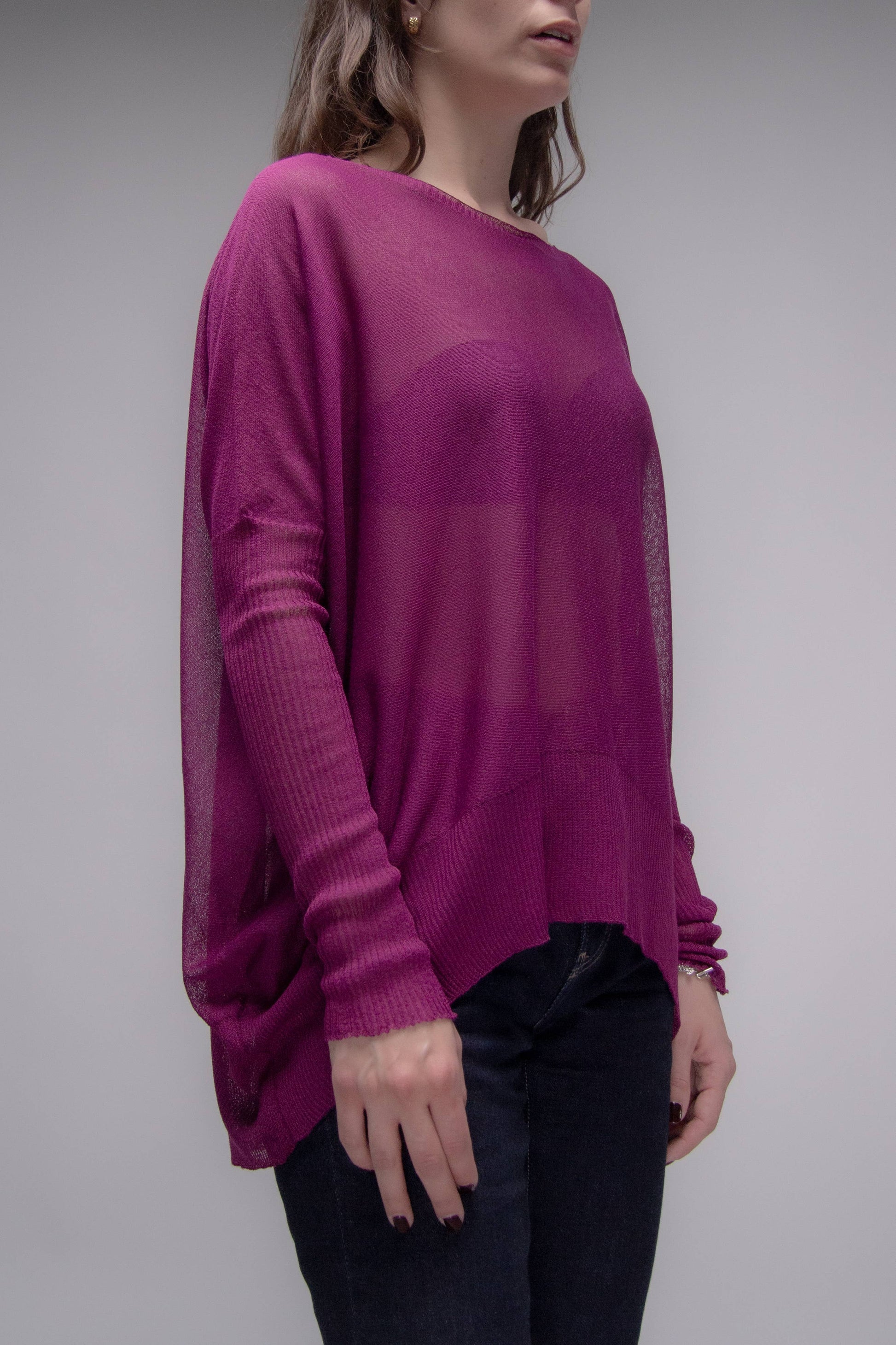 Maxi pullover oversize con scollo a barchetta in maglia 3D