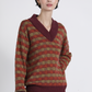 Set maglia in maglia con scollo a V e gonna midi coordinata