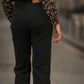Pantaloni neri in twill di cotone a gamba dritta