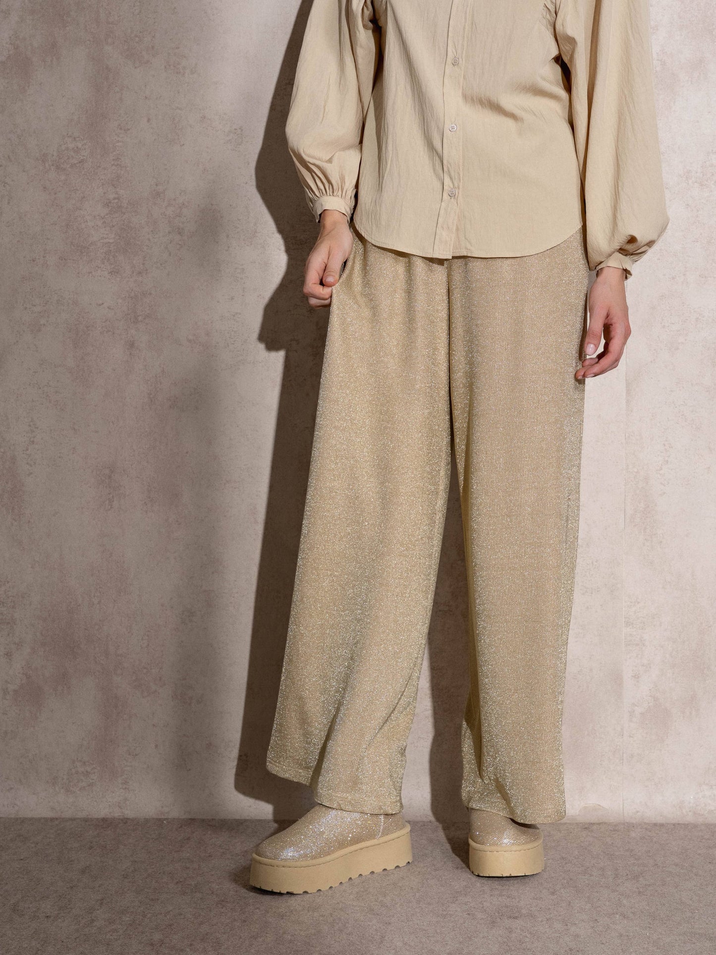 Pantaloni palazzo in lurex