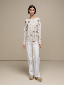 Maglione donna con paillettes a pois