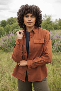 Camicia overshirt Lenon melange terracotta