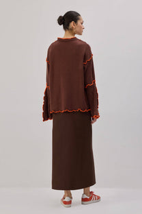 Cardigan in maglia con dettagli a contrasto