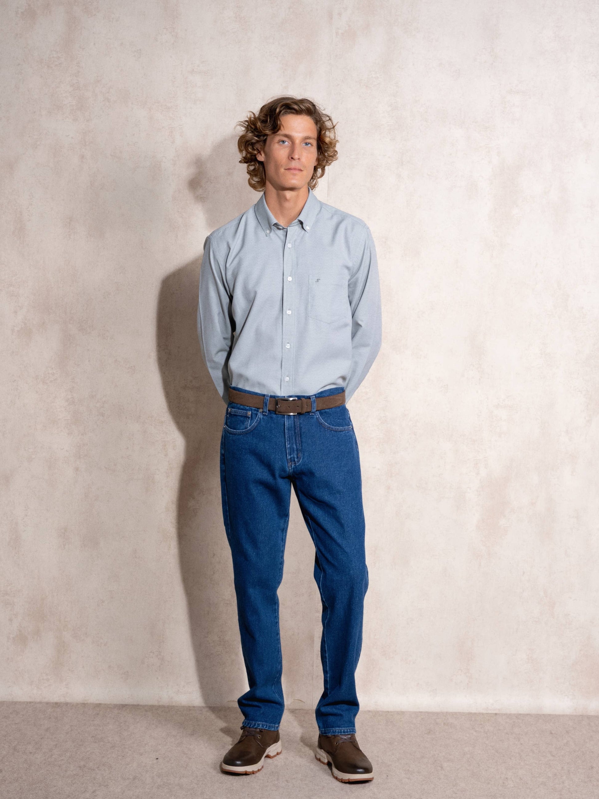 Jeans uomo slim in denim 100% cotone