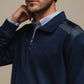 Polo da uomo con mezza zip in cotone e poliestere
