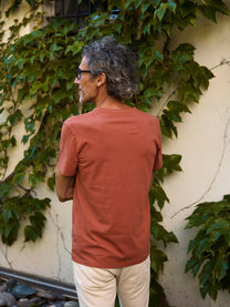 T-shirt Gandria color ruggine in cotone biologico