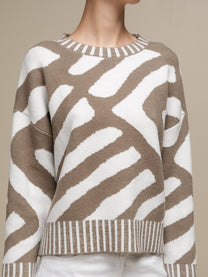 Maglione in maglia jacquard bicolore
