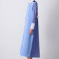 Abito camicia lungo color block in misto cotone