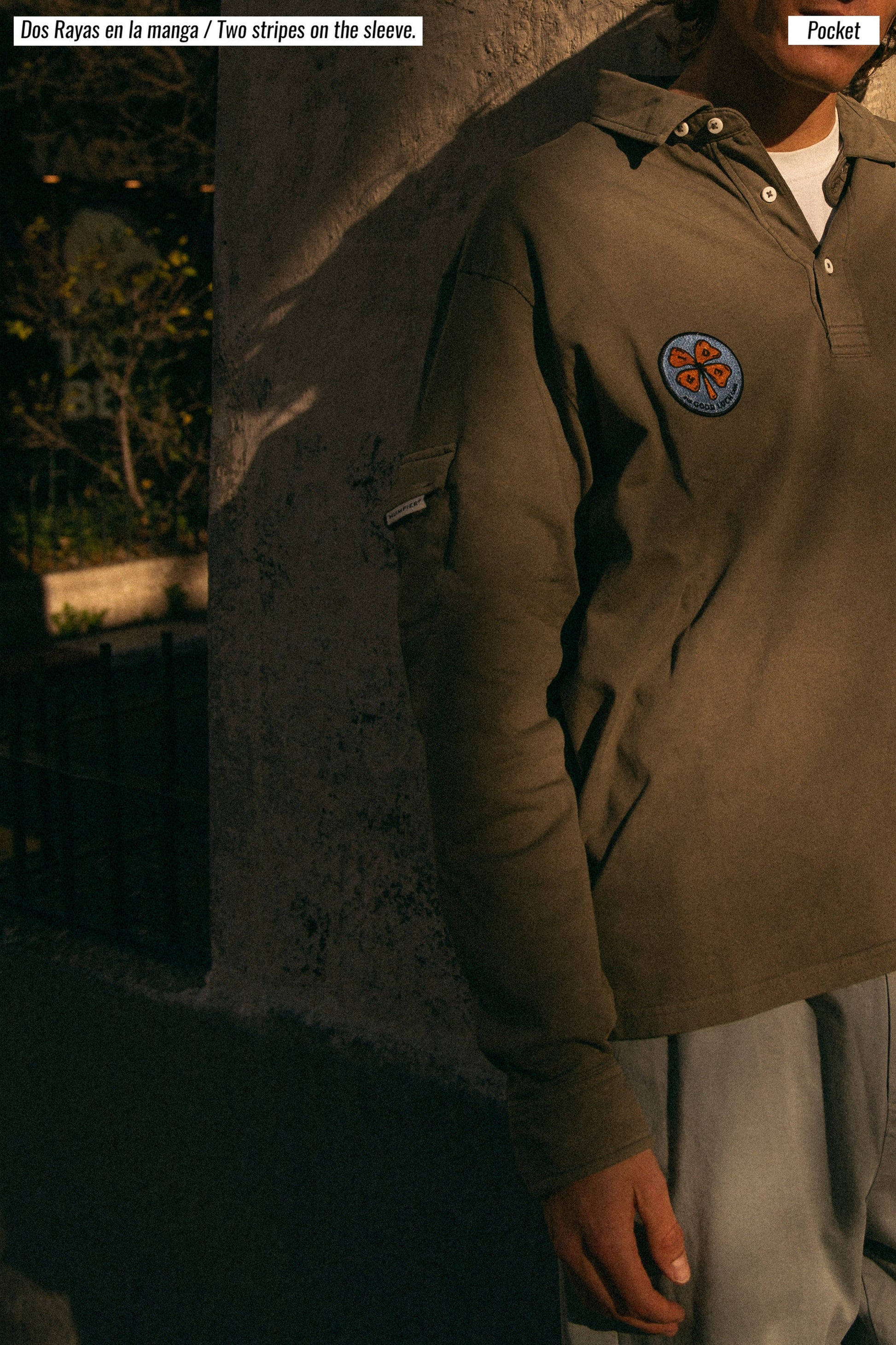 Polo a manica lunga con patch