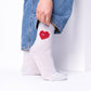 Calzini in cotone pettinato con cuore glitter rosso
