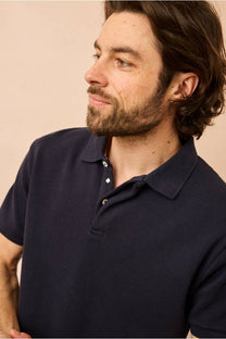 Polo blu navy in cotone piqué