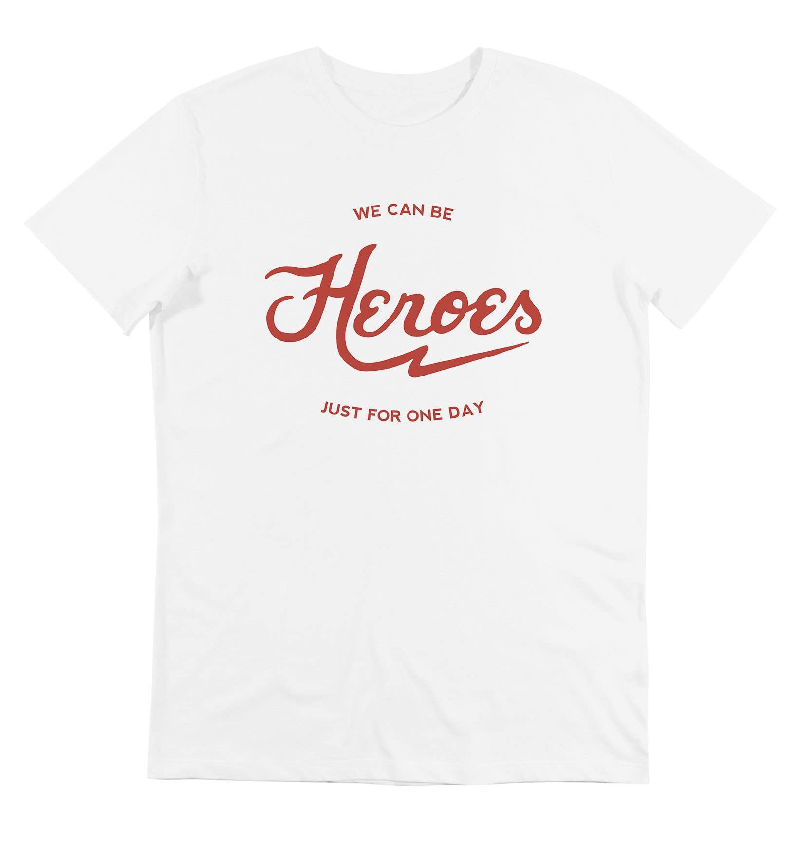 T-shirt unisex in cotone biologico con stampa “Heroes”