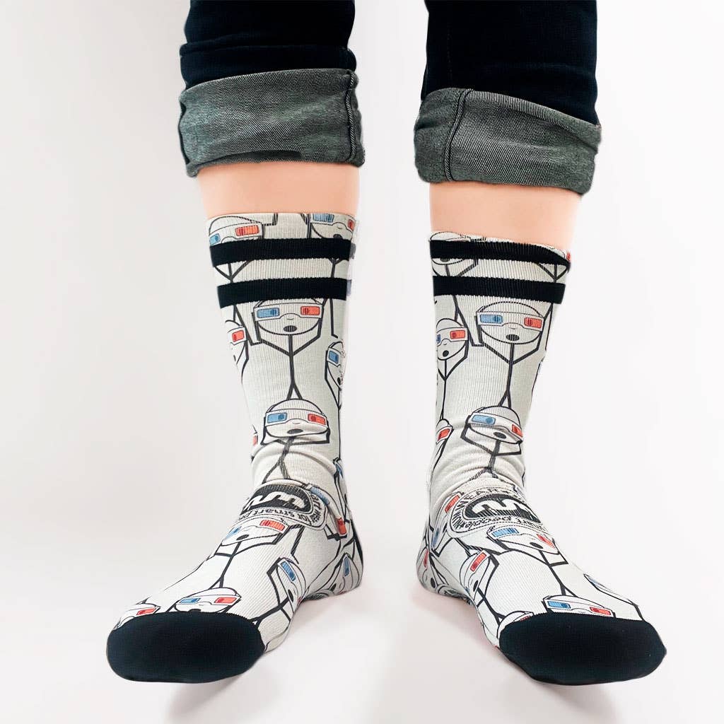Calzini unisex bianchi con stampa 3D