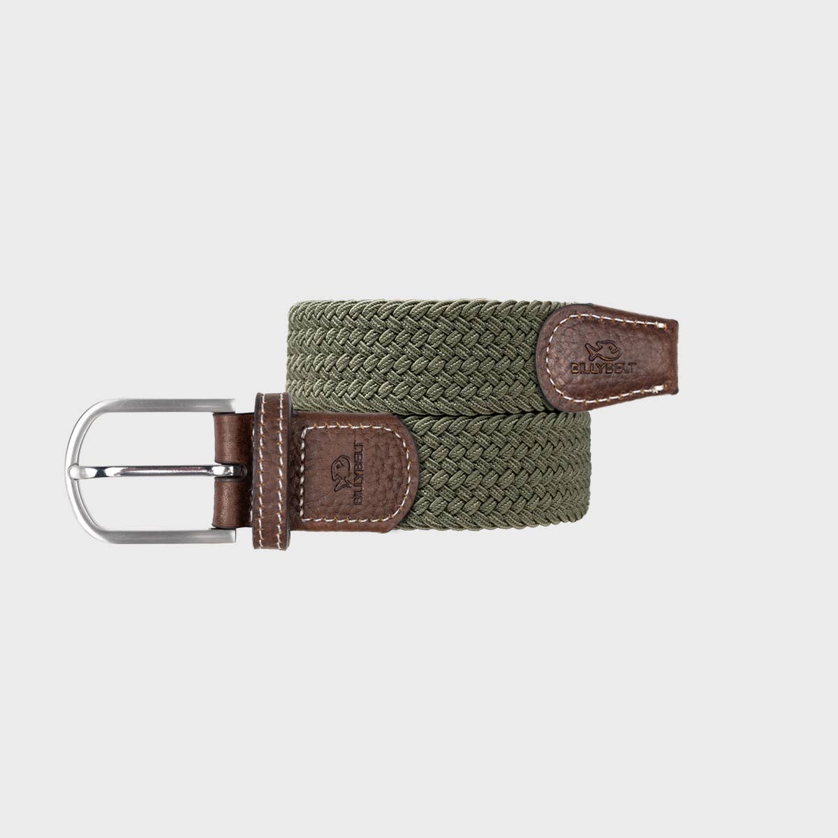 Cintura elastica intrecciata verde militare