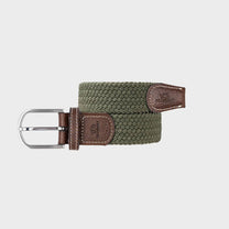 Cintura elastica intrecciata verde militare