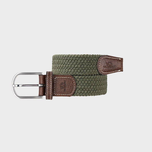 Cintura elastica intrecciata verde militare