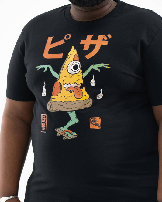 T-shirt Yokai Pizza vintage giapponese in cotone biologico