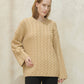 Maxi maglia girocollo a trecce in misto cashmere