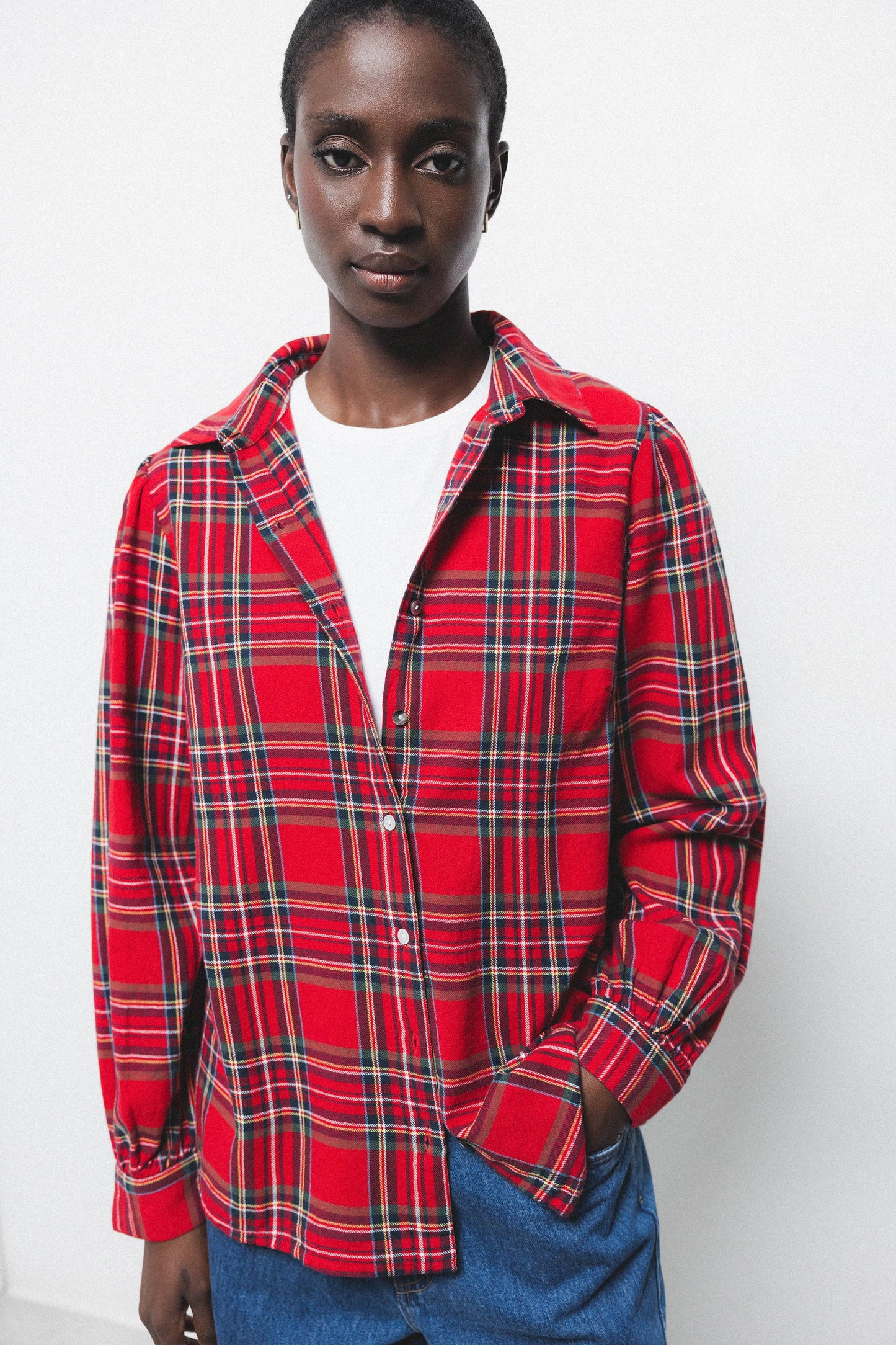 Camicia tartan a quadri con maniche lunghe
