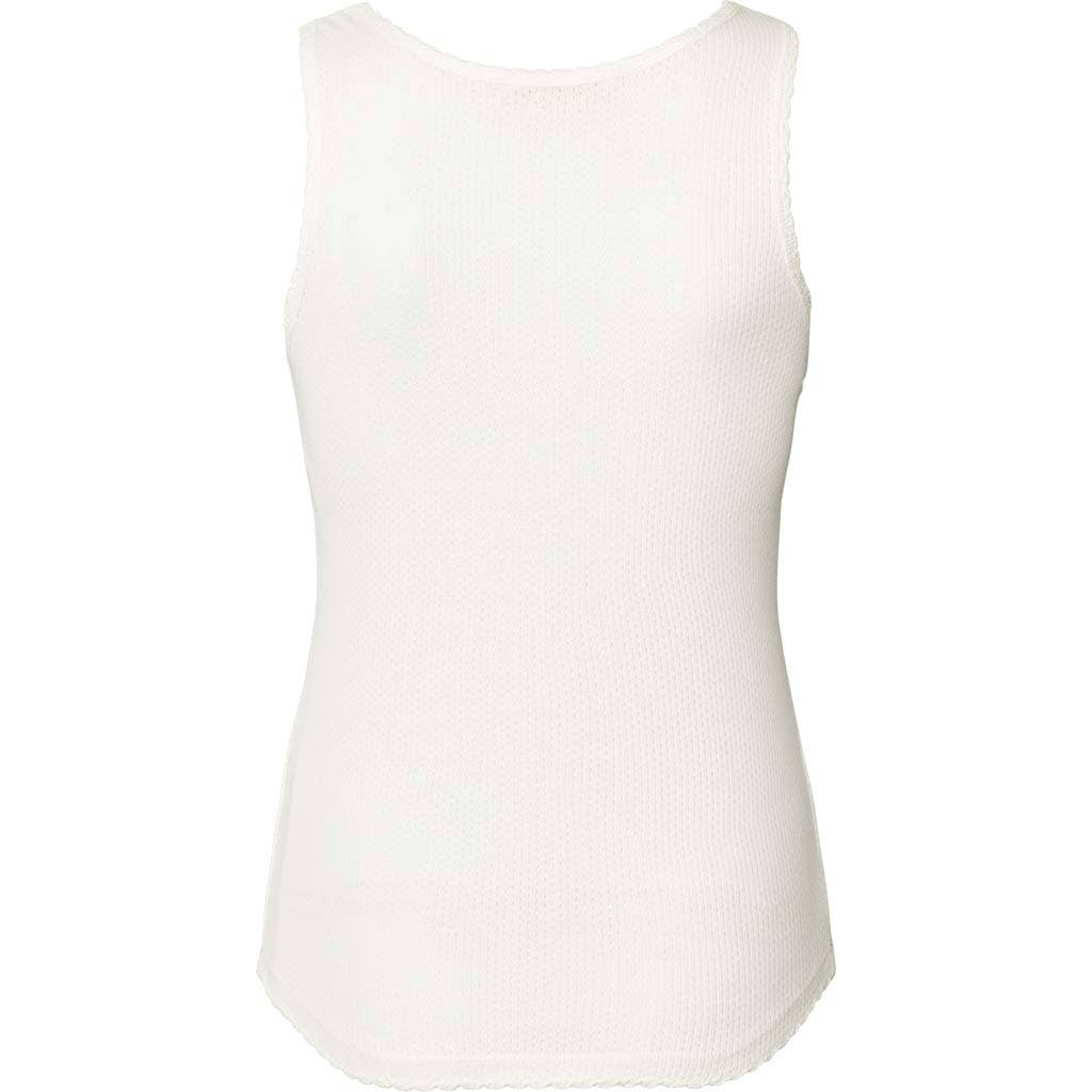 Top in cotone biologico con dettagli in pizzo