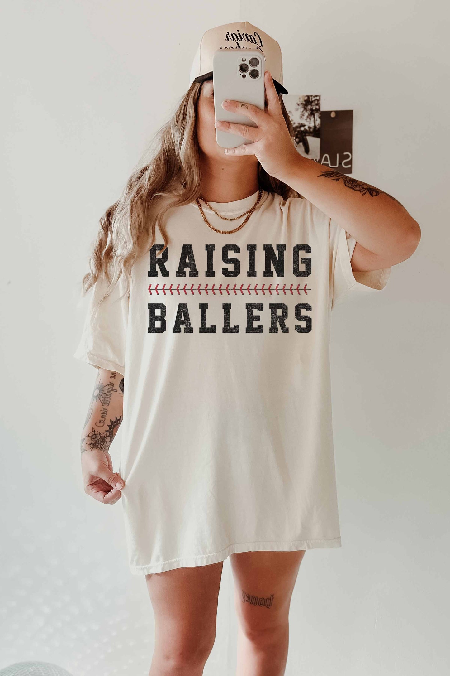 T-shirt oversize con grafica Raising Ballers