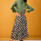 Camicia Rocio verde in cotone con pieghe