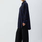 Camicia a quadri oversize in viscosa blu navy