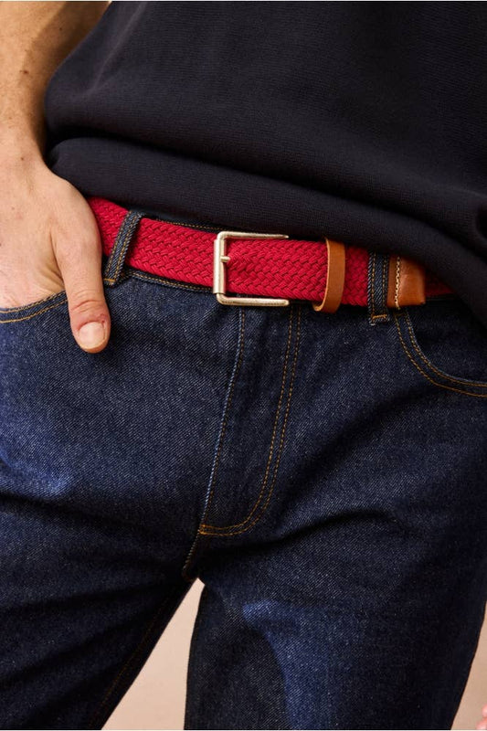 Cintura intrecciata Amalfi color lampone