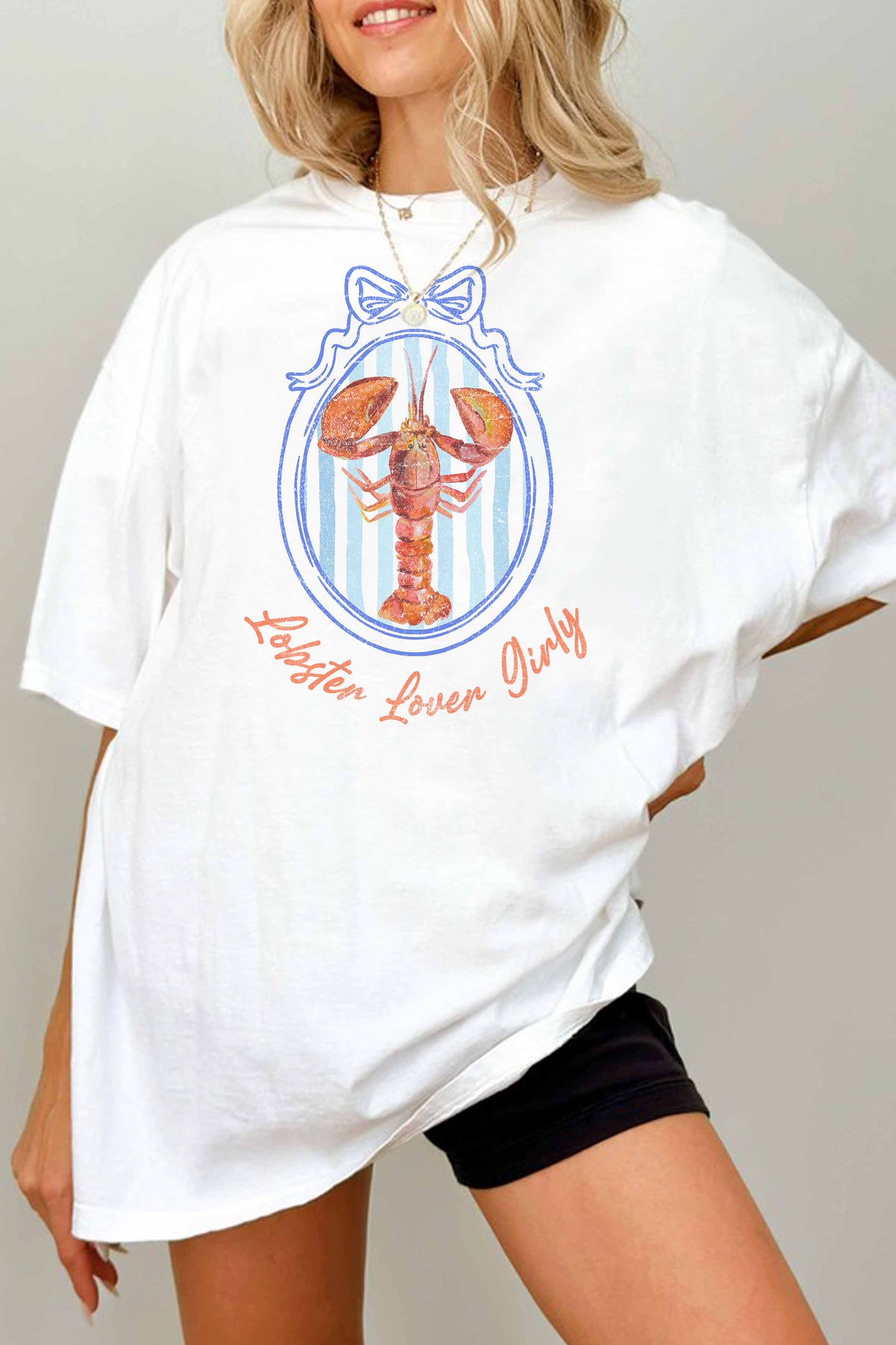 T-shirt oversize con stampa aragosta