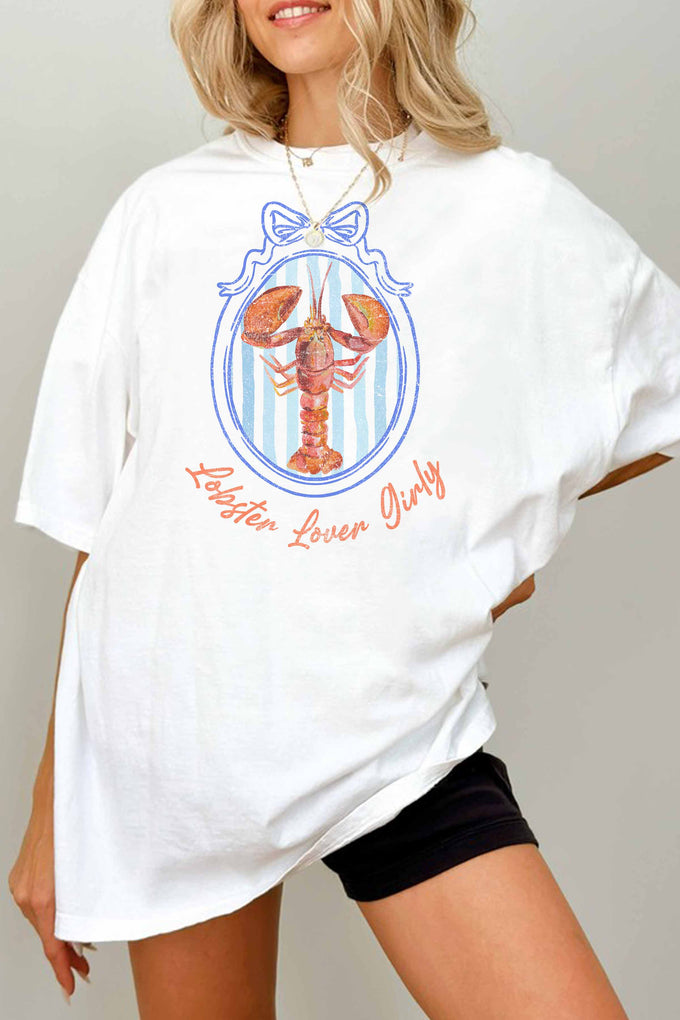 T-shirt oversize con stampa aragosta