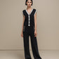 Gilet cardigan in maglia con bordi a contrasto