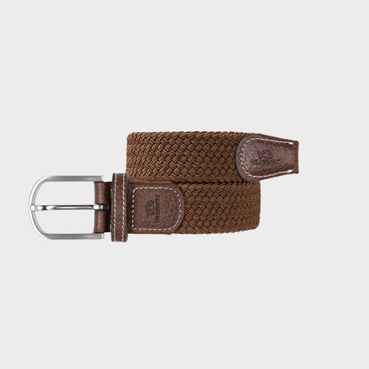 Cintura intrecciata elastica color cammello