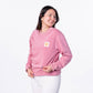 Felpa unisex rosa in cotone biologico con patch logo