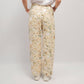 Pantaloni wide leg con ricamo floreale e paillettes