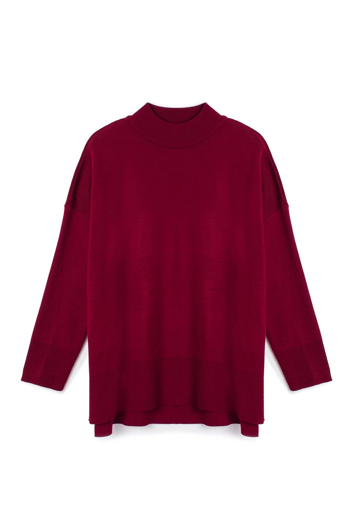 Maglione basic a collo alto in maglia